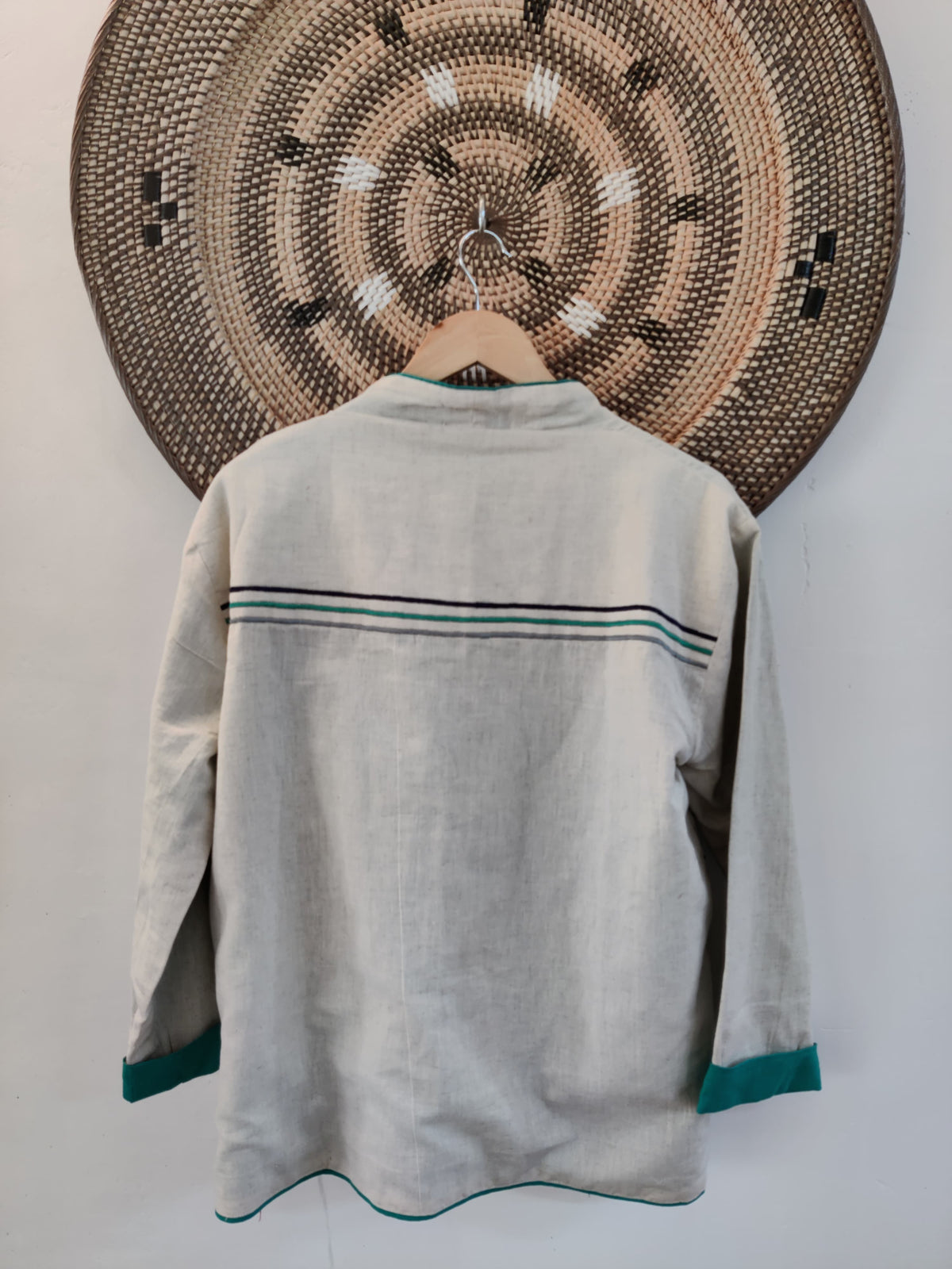 Unisex Cream & Teal Jacket