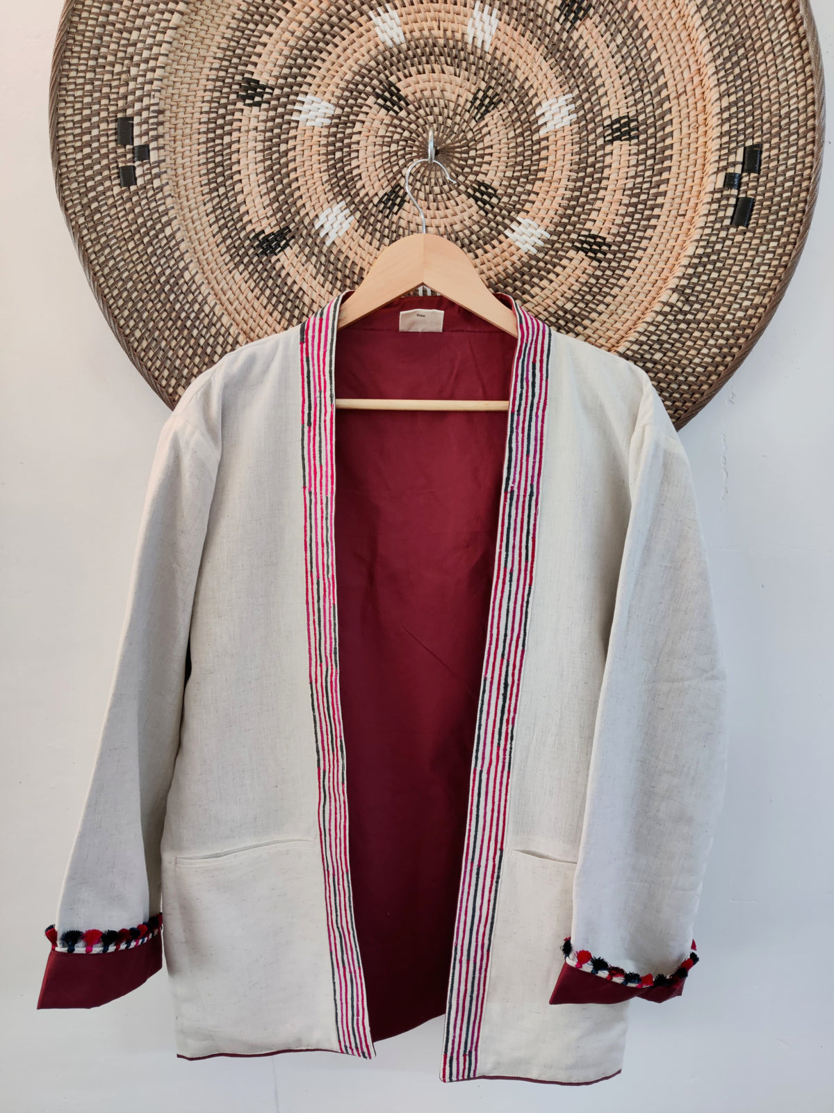 Cream & Muted Crimson Jacket