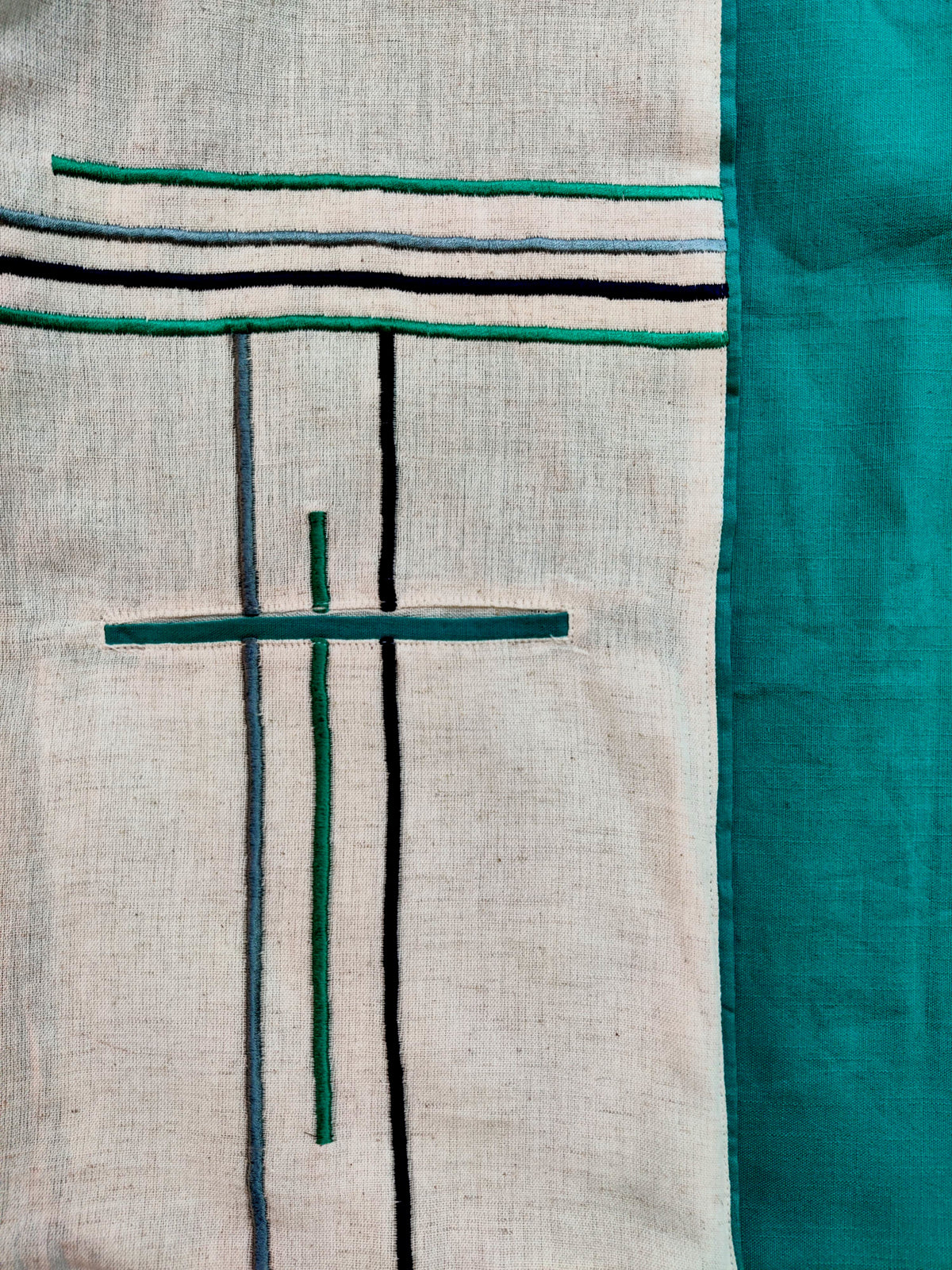 Unisex Cream & Teal Jacket