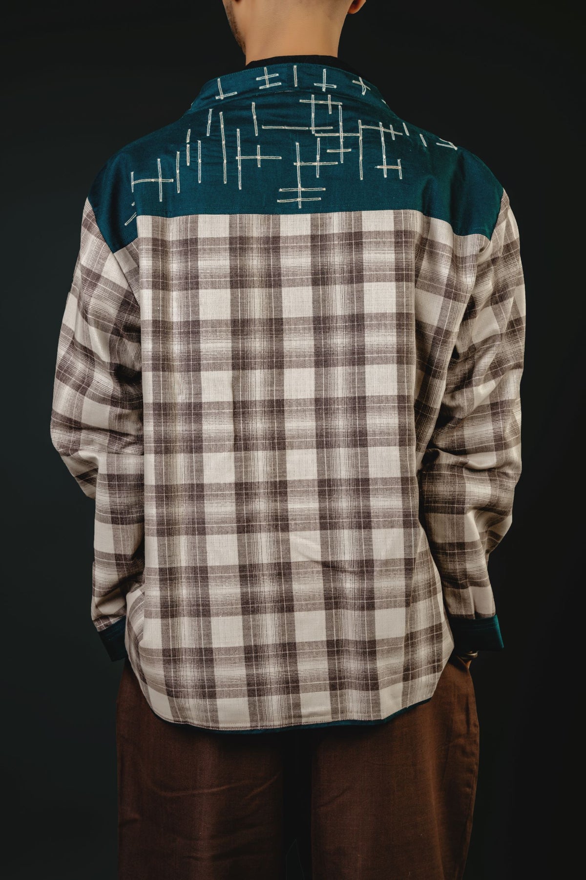 Unisex Green and Brown Checks Jacket