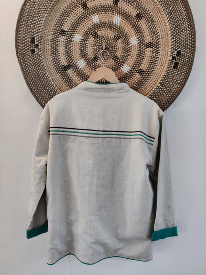 Unisex Cream & Teal Jacket