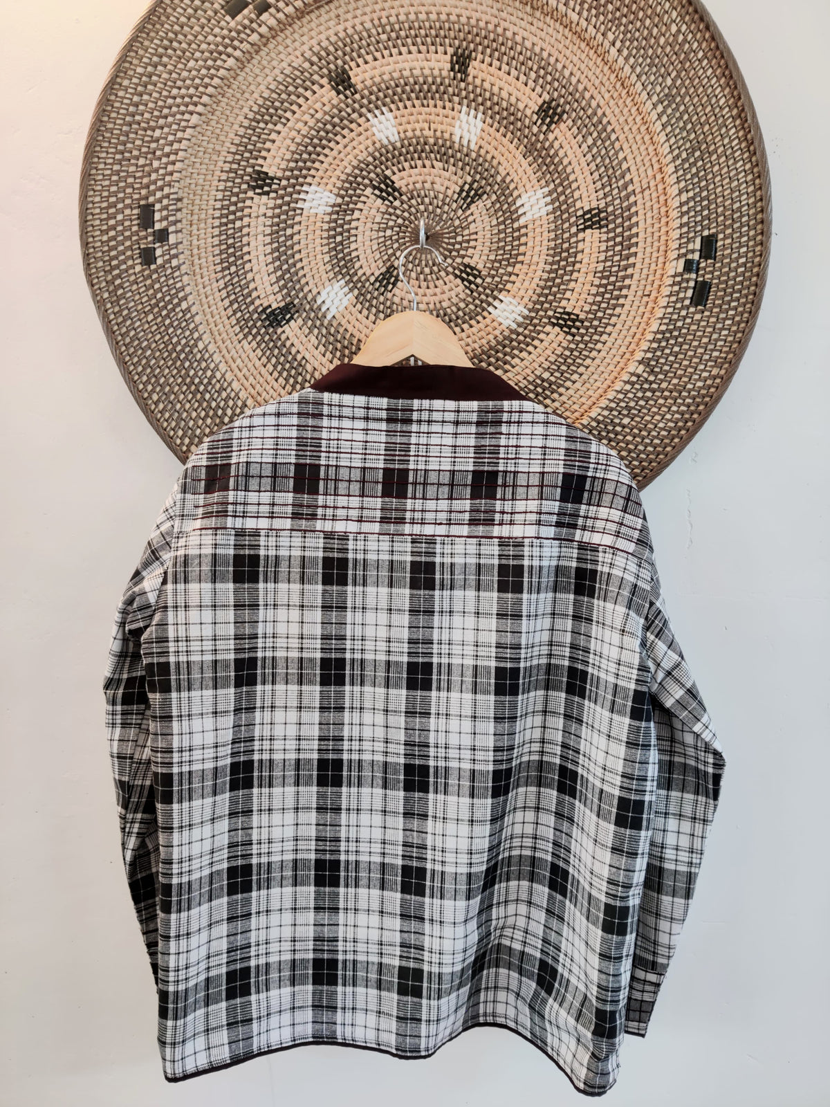 Unisex Black and White Checks Jacket