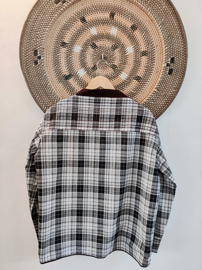 Unisex Black and White Checks Jacket