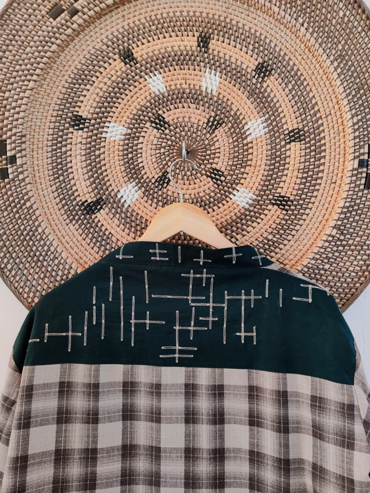 Unisex Green and Brown Checks Jacket