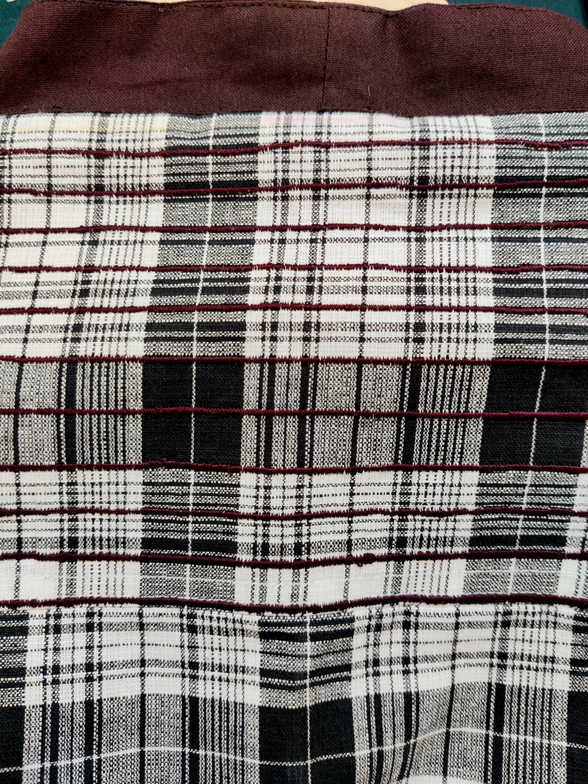 Unisex Black and White Checks Jacket