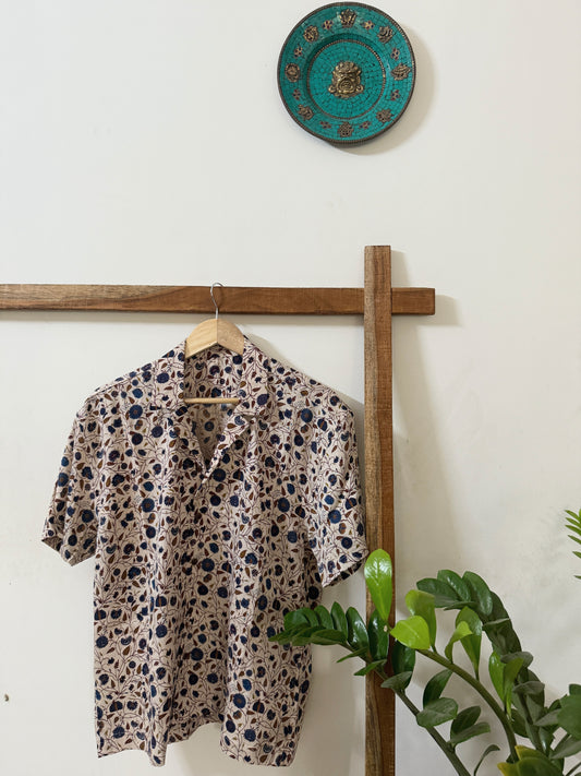 Men's Cream Printed Shirt