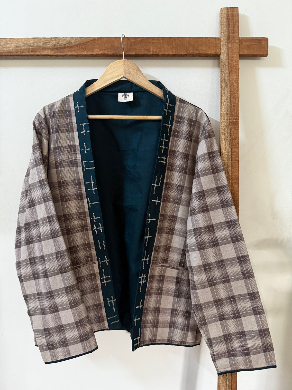 Unisex Green and Brown Checks Jacket