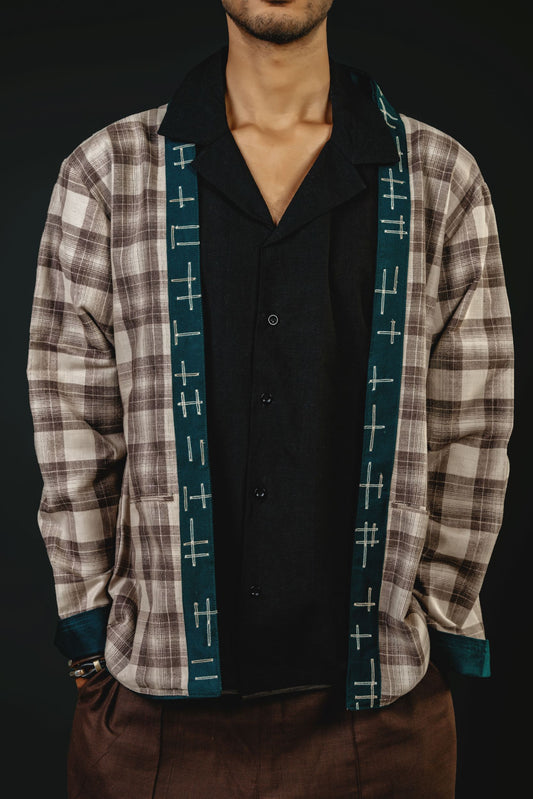 Unisex Green and Brown Checks Jacket