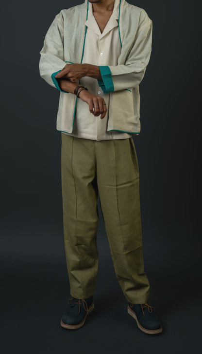 Unisex Cream & Teal Jacket